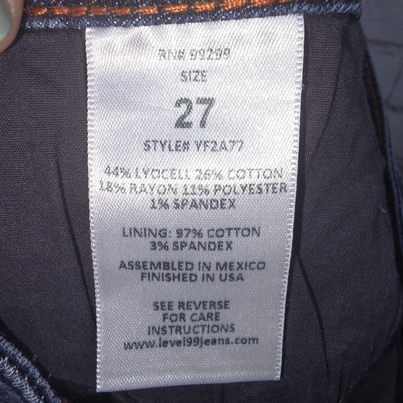 Level 99 Skinny Denium Jeans Womens Size 27 - Picture 6 of 8